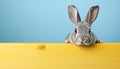 Adorable bunny with heartwarming expression on vibrant solid color background, studio shot