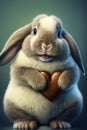 Adorable bunny holding a heart. Cute valentines bunny. Valentines day card. Love rabbit. Rabbit with a heart