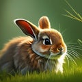 Adorable Bunny Rabbit in Lush Green Grass