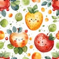 Adorable Cartoon Animal Fruits Pattern for Kids Fashion and Decor