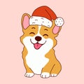 Adorable Cartoon Corgi for Christmas Designs Royalty Free Stock Photo