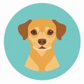 Adorable Cartoon Dog Face with Friendly Expression on Solid Mint Background for Pet Related Designs Royalty Free Stock Photo