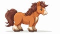 Adorable Cartoon Horse with Outline on White Background Royalty Free Stock Photo