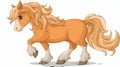 Adorable Cartoon Horse with Outline on White Background Royalty Free Stock Photo