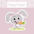 Happy Easter! - Adorable little Easter bunny holding carrot