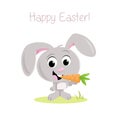 Happy Easter! - Adorable little Easter bunny and carrot