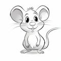 Adorable Cartoon Mouse Coloring Page For Children\'s Birthday