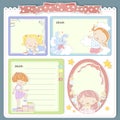 Adorable cartoon style memo pad template