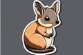 Cute baby wallaby sticker, Australian native animal series