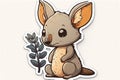 Cute baby wallaby sticker, Australian native animal series