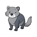 Cute cartoon wolf illustration with a friendly expression style Royalty Free Stock Photo