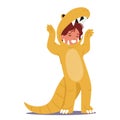 Adorable Child Dons A Dinosaur Costume, Roaring and Exuding Charm And Excitement As They Roam And Play