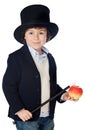 Adorable child dress of illusionist with hat Royalty Free Stock Photo