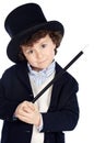 Adorable child dress of illusionist with hat