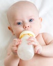 Adorable child drinking from bottle Royalty Free Stock Photo