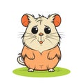 Adorable, childish hamster pet. Vector illustration drawn with a cheerful and cartoonish style. Hamster happy playful pose,