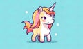 Adorable childish pastel colored unicorn