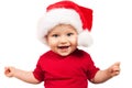 Adorable christmas child in a red hat