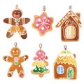 Adorable children\'s gingerbread cookie Christmas ornaments