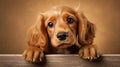 Adorable Cocker Spaniel Puppy Peeking Out - Close-up Shot Royalty Free Stock Photo