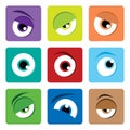 adorable color cartoon eye expression art