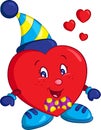 Color illustration of a little red boy-heart, beautifully colored, perfect for children`s book or Valentines card Royalty Free Stock Photo