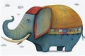 adorable colorful whimsical scenic superb elephant head