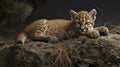 An Adorable Cougar Cub Rests Peacefully In Wild Cuteness And Majesty.