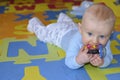 Adorable crawling baby boy indoors Royalty Free Stock Photo