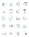 Adorable creatures linear icons set. Cuddly, Smiling, Fluffy, Playful, Furry, Sweet, Charming line vector and concept