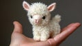 Adorable Crochet Alpaca in Hands Royalty Free Stock Photo