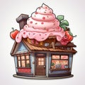 Adorable Cupcake Cottage house stickers