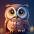 An adorable and curious owl with its big, round eyes can lend a sense of intelligence and charm to t-shirt design. Royalty Free Stock Photo