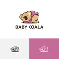 Adorable Cute Baby Koala Sleeping Kid Children Logo