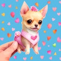 An adorable cute chihuahua dog flowers Royalty Free Stock Photo