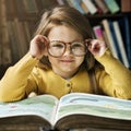 Adorable Cute Girl Reading Storytelling Concept