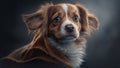 Adorable cute happy alive dog realistic graphic illustration background