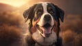 Adorable cute happy alive dog realistic graphic illustration background