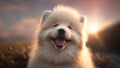 Adorable cute happy alive dog realistic graphic illustration background