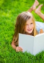 Adorable cute little girl reading book Royalty Free Stock Photo