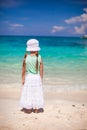 Adorable cute little girl on tropical beach in Royalty Free Stock Photo