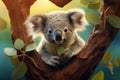 Adorable Cute love koala. Generate Ai