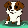 Adorable, cute puppy, pup, dog, doggy, whelp, pug, mammal, domestic animal and pet, image, photo - AI generated art, Generative AI