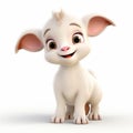 Adorable 3d Baby Sheep With Big Ears - Pixar Style Cartoon Character