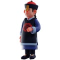 Adorable 3D Chinese Vampire Cartoon Character