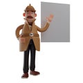 Adorable 3D Detective Cartoon Illustration with cool poses