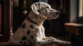 A Dalmatian sitting obediently while waiting for a treat created with Generative AI