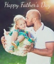 Adorable daughter and father portrait, Father`s day concept Royalty Free Stock Photo