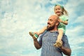 Adorable daughter and father portrait, happy family concept Royalty Free Stock Photo