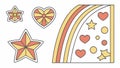 Adorable Decorative Elements: Stars, Hearts, and Rainbow Arc, vector design Generative AI Royalty Free Stock Photo